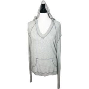 Feel the Piece Deep V Grey Lounge Hoodie Pull Over